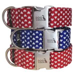 Obojek SRDÍČKA MODRÉ