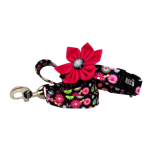 Obojek BLACK FLOWERS