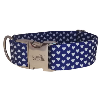 Obojek SRDÍČKA MODRÉ