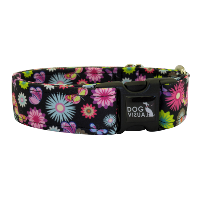 Obojek BLACK FLOWERS