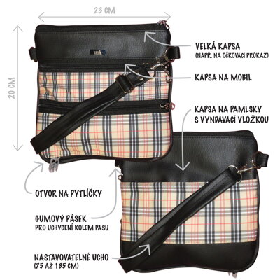 Kabelka na venčení - BURBERRY STYLE - BLACK